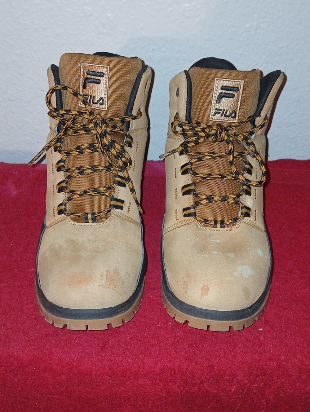 FILA Tan and Black Lace-Up Work Boots